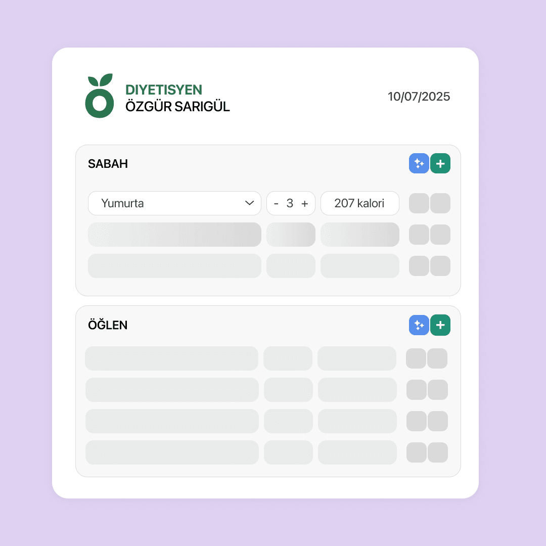 Dijital Diyet Listesi